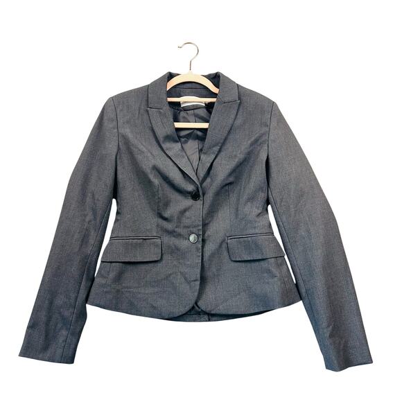 Calvin Klein Blazer Two Button Lux Blazer Dark Charcoal Gray 2 Lined Officerwear - Picture 3 of 9